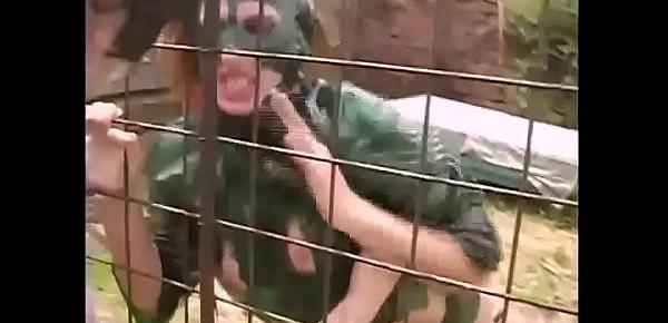  Slave kept in a cage ass fucked